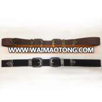 China Suppliers Fashion Women's Double Buckle PU Belt Antiqued Western Belt