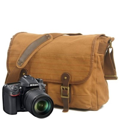 New Design Waterproof Canvas SLR DSLR Camera Shoulder Bag with Shockproof Insert (RS-2111)