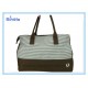 Stripe 2 Tones Color Canvas Laptop Bag