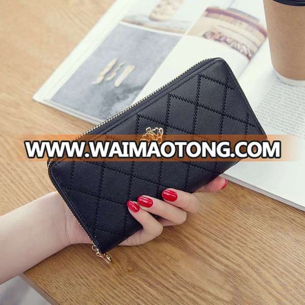 Korea fashion business card cd-r wallet women long ladies wallet zipper card purse bag female hand bag women wallet