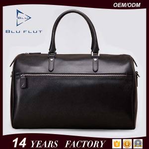 Fashion Custom Logo Design Bag Genuine Leather Travel Duffle Handbag for Men